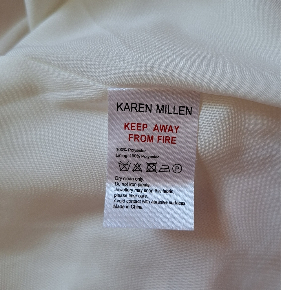 KAREN MILLEN Orange and White Sweetheart Midi Dress - Picture 9 of 9